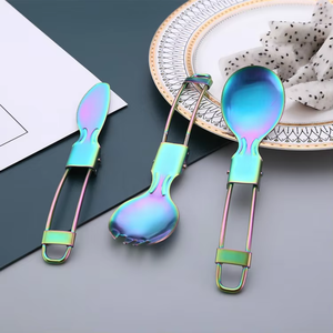 <span class=keywords><strong>Couteau</strong></span> pliant portable <span class=keywords><strong>3</strong></span> <span class=keywords><strong>en</strong></span> <span class=keywords><strong>1</strong></span> <span class=keywords><strong>en</strong></span> acier inoxydable personnalisé, kits de cuillères et fourchettes, ensemble de couverts détachables pour la randonnée, la survie, le camping et le voyage - Product Image 6