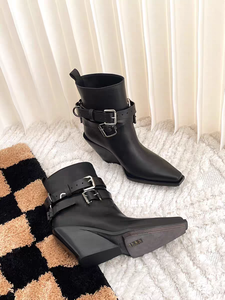 Nuovo arrivo Chic da donna formale Chelsea stivaletti a punta <span class=keywords><strong>con</strong></span> tacco 8cm in pelle pieno fiore fodera Sole in gomma - Product Image 3