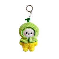 Porte-clés en peluche mini BTS MININI FRUITS DOLL coréen avec capuche, breloque de sac pour filles, cadeau esthétique doux