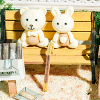 IIECREATE Puzzle en bois 3D L-2258 Life Together, écologique, échelle 1:24, kit de maison miniature à construire soi-même, ensemble de meubles et jouets, à partir de 14 ans
