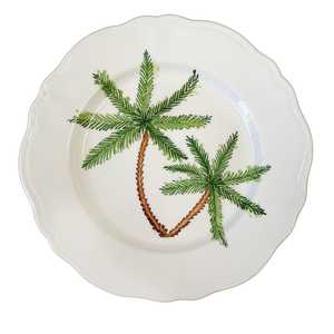 Plato de cena de árbol de hojas de palma de cerámica, vajilla verde al por mayor - Product Image 4