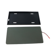 Cadre de plaque d'immatriculation invisible en aluminium, film atomisé électrique 12V standard américain à changement de couleur, couverture de confidentialité, télécommande