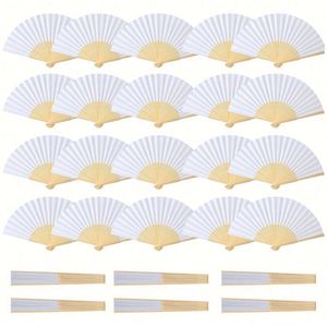 Quạt giấy tre dùng trong đám cưới bãi biển - Họa tiết hoa nhiệt đới & tên tùy chỉnh - Product Image 1