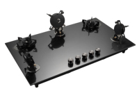 Kompor Gas Keselamatan Pabrik Grosir dengan Pengapian Pulsa, Efisiensi Energi Kelas A, Permukaan Kaca Tempered, 5 Tungku, Built-In