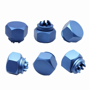 Tuerca hexagonal de aluminio CNC torneada y fresada, anodizada en azul, con múltiples mordazas de sujeción, piezas de mecanizado compuesto de precisión - Product Image 1