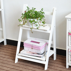 Vườn bên ngoài mộc mạc Retro ráp bằng gỗ hoa nồi lưu trữ Giá gấp Thang hiển thị kệ - Product Image 6