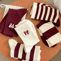 Chaussettes Thermiques Bioserica Era Winter Crew en Polaire Sans Couture avec Étiquette en Tissu à Bordure Bulle, Polyester Rouge pour Femmes