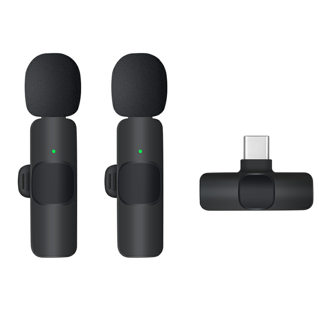 Two Mic Clip Collar clear Sound Mini Live Broadcast Microphone  Outdoor Live or Record for Smart Phone Computer