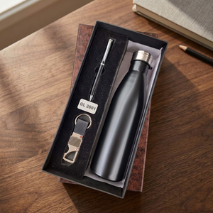 Executive <b>Gift</b> Set Stainless Steel Bottle Metal Pen Keychain Personalized Custom Design for <b>Office</b> Events Bulk Corporate <b>Gifts</b> - Product Image 3