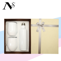 500ml 750ml blanc sublimation blanks isolé vin bouteilles sublimation tasse verre à vin cadeau ensemble