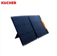 KUCHER Panneau solaire monocristallin double pli 100W Matériau ETFE Panneau photovoltaïque pliable extérieur étanche à l'eau et à la poussière IP67