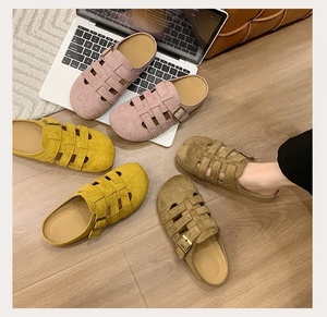 Women's Fashionable Summer Cowhide <b>Roman</b> <b>Sandals</b> New Soft-Soled Closed- Toe Design with Breathable Hollowed-Out Feature - Product Image 6