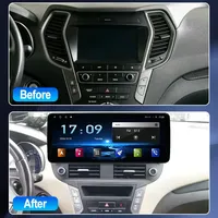 Autoradio 12,9 pouces pour Hyundai Santa Fe IX45 2015-2017 CarPlay Android Auto GPS Navi Lecteur multimédia DSP Stéréo BT WIFI Aux