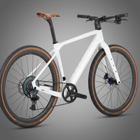 Vélo de route/gravel 700C en fibre de carbone avec freins à disque X, axe traversant, 13 vitesses et câblage interne