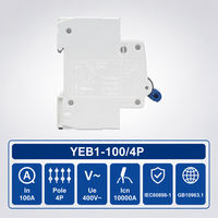 YUYE YEB1-100A Miniature Circuit Breaker (MCB) 6KA 4P 6A 400V/230V 50/60Hz Perlindungan LSI Kurva BCD C OEM