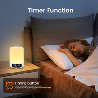 Nachtlampjes Speaker Wekker Touch Sensor Dimbare Multi Kleur Veranderende Bedlamp Mp3 Speler