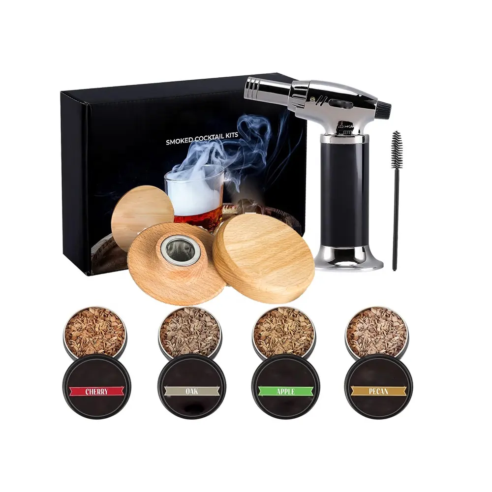 Amazon New Arrival Best Selling Products Old Fashioned Six Smoke Flavors Cocktail Smoker Kit With Torch