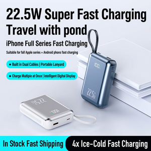 พาวเวอร์แบงค์ 20000mAh 22.5W ชาร์จเร็ว พร้อมสายในตัว พกพาสะดวก รองรับหลายพอร์ตอินพุตและเอาต์พุต - Product Image 3
