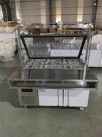 Glory Commercial Acier Inoxydable 304 #   Comptoir de buffet avec réfrigérateur et chauffe-plats électrique, capacité 376L, personnalisable pour restaurant