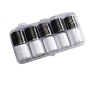 10 Rotoli di Carta Transfer <span class=keywords><strong>per</strong></span> Nail Art con Pizzo Francese 3D Bianco e Nero, 2,550 cm, Adesivi Trasferibili Cavi Effetto Cielo Stellato, Decorazioni <span class=keywords><strong>per</strong></span> Manicure - Product Image 6
