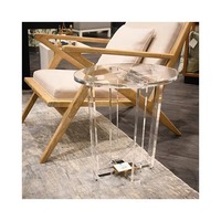 Großhandelspreis Maßgefertigter Wohnzimmer-Sofa-Ecktisch Klarer Acryl-Runder Esstisch