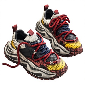 Nouvelles chaussures de marche décontractées pour hommes à semelle épaisse rouge avec doublure en tissu de coton et semelle extérieure en caoutchouc pour l'automne/hiver/printemps/été - Product Image 2