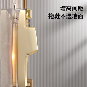 Porte-pantoufles mural vert et or avec crochet adhésif pour rangement de salle de bain, finition polie - Product Image 2