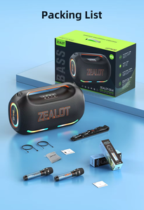 <span class=keywords><strong>Enceinte</strong></span> Bluetooth portable ZEALOT ZE41 250W, 48000mAh, <span class=keywords><strong>enceinte</strong></span> de fête d'extérieur, basses profondes, subwoofer, étanche IPX6, TWS, lumière RGB - Product Image 6
