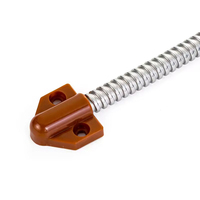 En gros Boucle de porte blindée en acier inoxydable avec base ABS marron, flexible et à montage apparent, pour systèmes d'alarme de sécurité