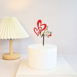 Decorazione per Torta in Acrilico per San Valentino, Topper per Torta 'Love Happy Valentine's Day' in Acrilico - Product Image 3