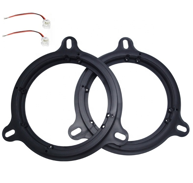 2Pcs 6.5 Inch Speaker Spacer Rings Adapter With Harness Cable for Nissan Dacia