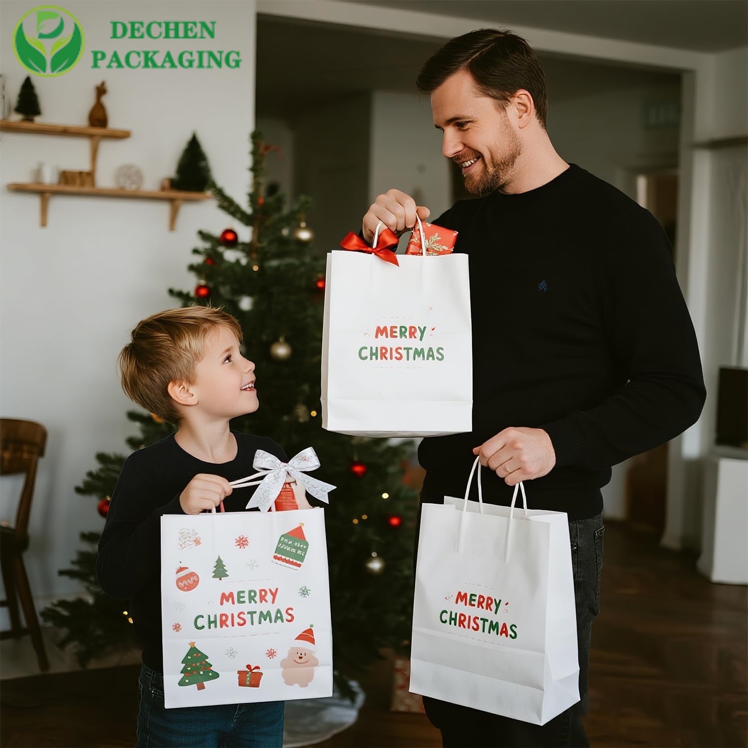 Sacs en papier pour petites entreprises avec poignées