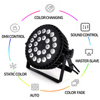 RGBWA UV 6in1 24X18W aleación de aluminio DMX512 lámpara para escenario club nocturno discoteca boda KTV fiesta DJ Home Show