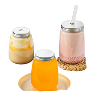 Bouteilles en plastique jetables de qualité alimentaire en gros, 350 ml, 500 ml, bouchon à vis rond, bouteilles personnalisables pour jus et boissons