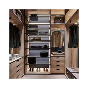 Armoire de <span class=keywords><strong>chambre</strong></span> à coucher moderne en bois Royal Closets <span class=keywords><strong>avec</strong></span> rideaux pour <span class=keywords><strong>dressing</strong></span> - Utilisation hôtelière - Product Image 2