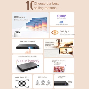 APPOTRONICS. AL-H650 DLP Laser <b>Projector</b> 1400ANSI Lumens 1080P Portable Home/Commercial AL-H650 Ultra HD Portable Bedroom Wall P - Product Image 2
