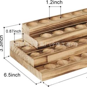 Cross-border solid wood three-tier essential oil <b>rack</b>, wooden desktop <b>storage</b> <b>rack</b>, nail oil <b>bottle</b> <b>storage</b> bracket, display - Product Image 5