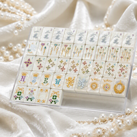 Jeu de Mahjong américain en acrylique, coquille de nacre blanche, 160 pièces, 4 couches, luxe personnalisé pour table de jeu, casino