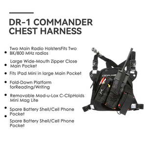 Scout Radio Chest <b>Harness</b> Rig with Front Pack Pouch Holster Vest for 2 Way Radio & GPS - Product Image 6