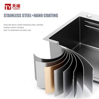 TIANYI Modern Multifunctionele Enkelbak RVS Keukenkraan met Watervalfunctie, Modern Design Spoelbak Model