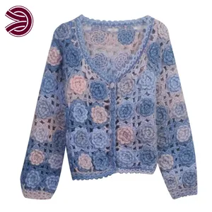 Strick pullover Custom Sweater Frau Winter Strickwaren Damen Design Sweater Crochet Cardigan