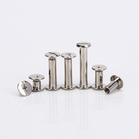 Vis à riveter à tête plate en acier inoxydable 304 nickelé de 5 mm pour la comptabilité, les albums, les menus, les sacs, les articles en cuir – Grande quantité, prix avantageux
