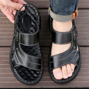 Sandalias de verano para hombre, con punta abierta, parte superior de PU, suela de EVA antideslizante, informales, para uso en exteriores. - Product Image 1