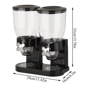 LM Classic Dry Food Dispenser with Dual Control <b>Cereal</b> Storage <b>Boxes</b> & Round Food Container - Product Image 5