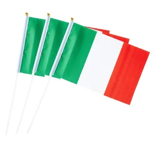 Frete grátis itália bandeira china escritório agente de compra de fábrica qualidade verificar pedido seguir bandeiras de mão italianas