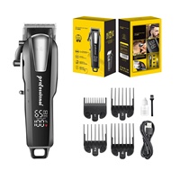 Set Alat Cukur Rambut Profesional Multifungsi Pengisian Cepat Layar LCD Mesin Potong Rambut