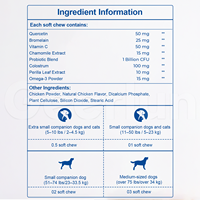 Skin Comfort Immune Soft Chews Probiotiques Saveur Poulet avec Quercétine Bromélaïne Complément Alimentaire pour Chiens pour la Santé de la Peau