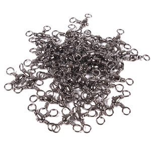Vente en gros SS031 50 pièces/sac Connecteurs à émerillons de pêche en acier inoxydable à trois voies en forme de baril - Product Image 6