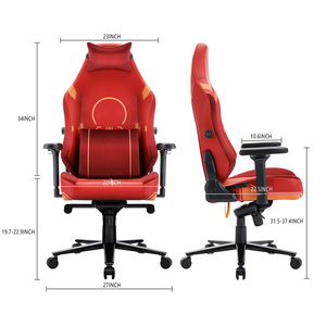 <span class=keywords><strong>Silla</strong></span> de juego Dota 2 De cuero rojo para ordenador, <span class=keywords><strong>silla</strong></span> de juego OEM de lujo de PU, <span class=keywords><strong>silla</strong></span> de carreras de espuma moldeada en frío con cintura integrada - Product Image 2