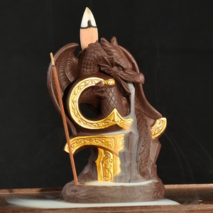 Brûleur d'<span class=keywords><strong>encens</strong></span> à refoulement en céramique chinoise SHUNJIAFU en forme <span class=keywords><strong>de</strong></span> dragon pour cônes d'<span class=keywords><strong>encens</strong></span> au bois <span class=keywords><strong>de</strong></span> santal, décoratif - Product Image 6